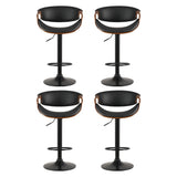 Artiss 4x Bar Stools Gas Lift Leather w/Armrest - Side View