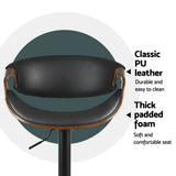 Artiss 4x Bar Stools Gas Lift Leather w/Armrest - Rear View