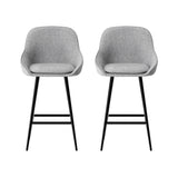 Artiss 2x Bar Stools Upholstered Stool Counter Seat Kitchen Dining Chairs - Side View