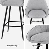 Artiss 2x Bar Stools Upholstered Stool Counter Seat Kitchen Dining Chairs - 45-Degree Angle