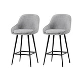 Artiss 2x Bar Stools Upholstered Stool Counter Seat Kitchen Dining Chairs - Close-Up Angle