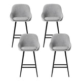 Artiss 4x Bar Stools Upholstered Stool Counter Seat Kitchen Dining Chairs - Side View