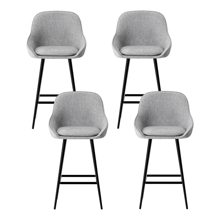 Artiss 4x Bar Stools Upholstered Stool Counter Seat Kitchen Dining Chairs, image 3