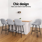 Artiss 4x Bar Stools Upholstered Stool Counter Seat Kitchen Dining Chairs, image 4
