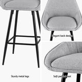 Artiss 4x Bar Stools Upholstered Stool Counter Seat Kitchen Dining Chairs - 45-Degree Angle