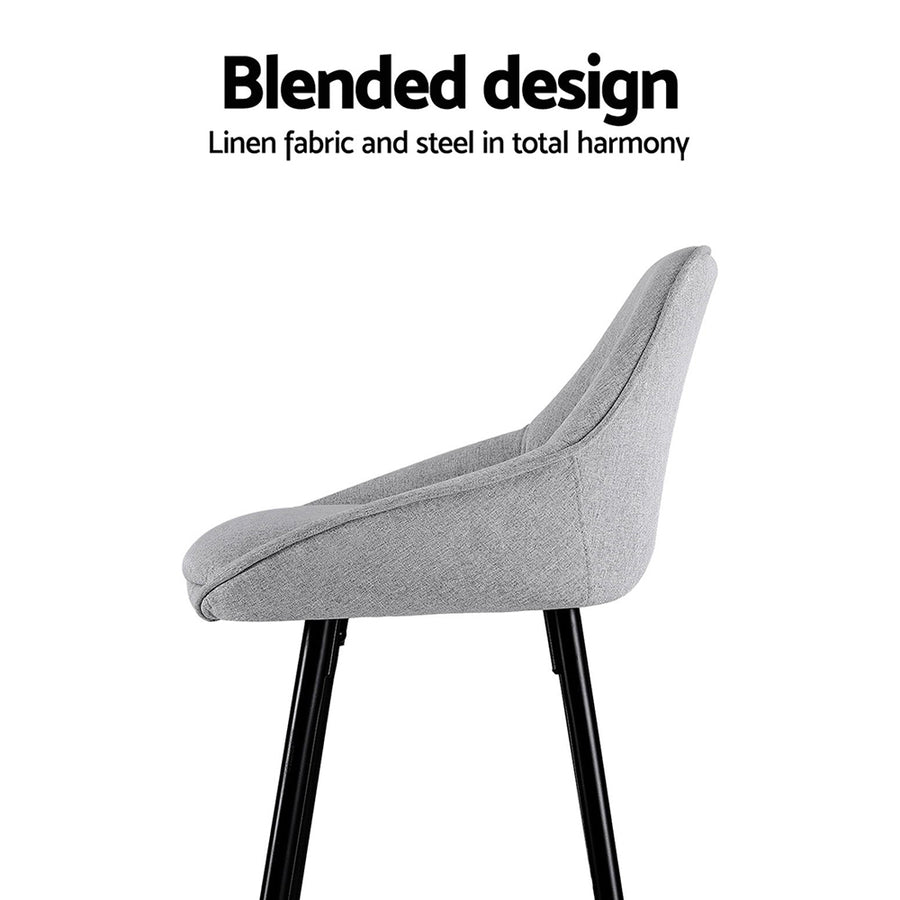 Artiss 4x Bar Stools Upholstered Stool Counter Seat Kitchen Dining Chairs, image 6