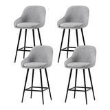 Artiss 4x Bar Stools Upholstered Stool Counter Seat Kitchen Dining Chairs - Close-Up Angle