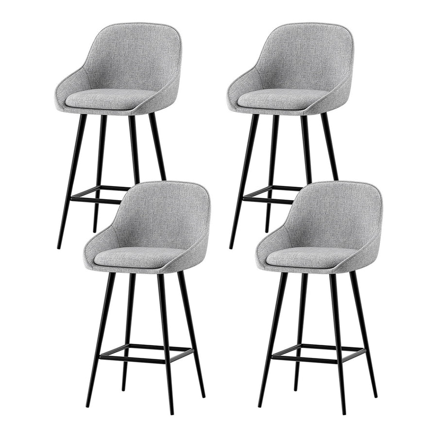 Artiss 4x Bar Stools Upholstered Stool Counter Seat Kitchen Dining Chairs, image 7