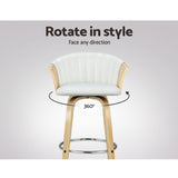 Artiss Bar Stools Kitchen Leather Barstools Swivel Counter Chairs x2 - 45-Degree Angle