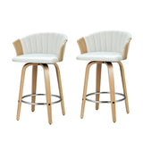 Artiss Bar Stools Kitchen Leather Barstools Swivel Counter Chairs x2 - Close-Up Angle