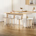 Artiss Ricardo white PU leather bentwood swivel bar stools, set of 4