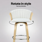 Artiss Ricardo white PU leather bentwood swivel bar stools, set of 4, image 6