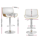 Artiss 2x Bar Stools Adjustable Leather Chairs - Front View