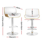 Artiss 4x Bar Stools Adjustable Leather Chairs, Adjustable