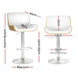 Artiss 4x Bar Stools Adjustable Leather Chairs - Front View