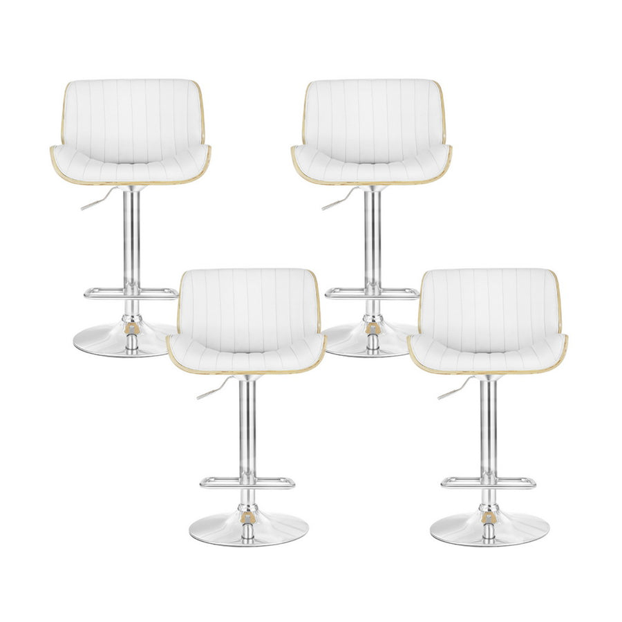 Artiss 4x Bar Stools Adjustable Leather Chairs, image 3