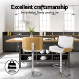 Artiss 4x Bar Stools Adjustable Leather Chairs - Top-Down View