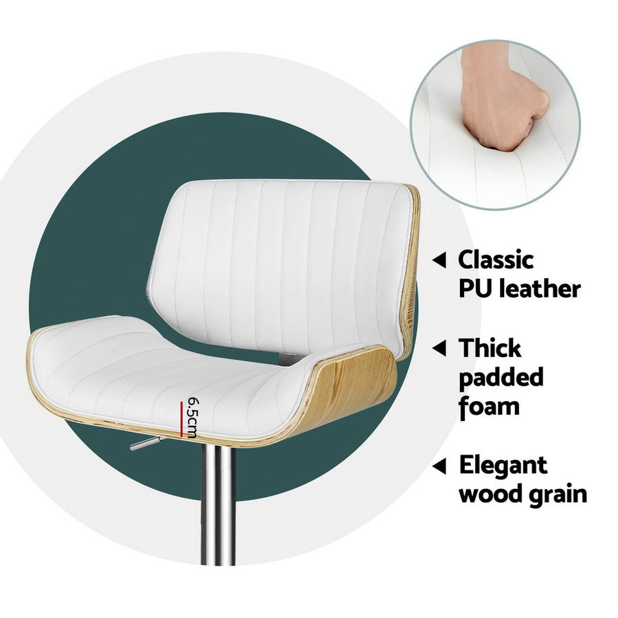Artiss 4x Bar Stools Adjustable Leather Chairs, image 5