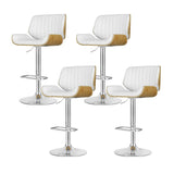 Artiss 4x Bar Stools Adjustable Leather Chairs - Close-Up Angle