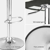 Artiss 4x Bar Stools Adjustable Leather Padded White - Rear View