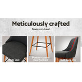 Artiss 2x Bar Stools Swivel Seat Wooden Charcoal - 45-Degree Angle