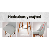 Artiss 2x Bar Stools Swivel Seat Wooden Grey - Top-Down View
