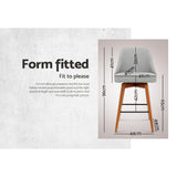 Artiss 4x Bar Stools Swivel Seat Wooden Grey - Top-Down View