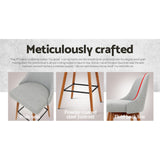Artiss 4x Bar Stools Swivel Seat Wooden Grey - 45-Degree Angle
