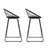 Artiss 2x Bar Stools Padded Seat Metal - Side View