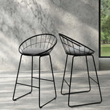 Artiss 2x Bar Stools Padded Seat Metal - Close-Up Angle