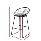 Artiss 4x Bar Stools Padded Seat Metal - Front View