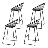 Artiss 4x Bar Stools Padded Seat Metal - Side View