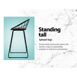 Artiss 4x Bar Stools Padded Seat Metal - Top-Down View