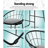 Artiss 4x Bar Stools Padded Seat Metal - Rear View