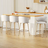 4x Artiss Bar Stools Dining Chairs Contoured Leather Wood Stool - Close-Up Angle