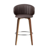 4x Artiss Bar Stools Dining Chairs Contoured Leather Wood Stool - Side View
