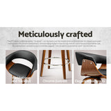 Artiss 2x Bar Stools Swivel PU Seat Wooden - 45-Degree Angle