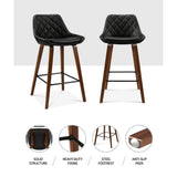 Artiss 2x Bar Stools PU Seat Wooden - 45-Degree Angle