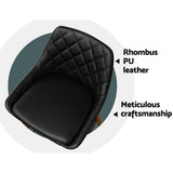 Artiss 2x Bar Stools PU Seat Wooden - Rear View