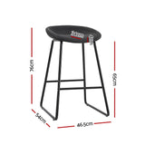 Artiss 2x Bar Stools Kitchen Dining Chairs Counter Stool PU Leather Metal - Front View