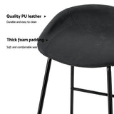 Artiss 2x Bar Stools Kitchen Dining Chairs Counter Stool PU Leather Metal - Rear View