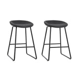 Artiss 2x Bar Stools Kitchen Dining Chairs Counter Stool PU Leather Metal - Close-Up Angle