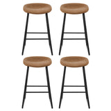 Artiss 4x Bar Stools Kitchen Dining Chairs Counter Stool PU Leather Metal Brown - Side View