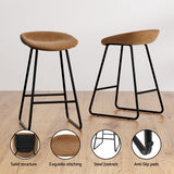 Artiss 4x Bar Stools Kitchen Dining Chairs Counter Stool PU Leather Metal Brown - 45-Degree Angle