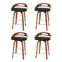 Artiss 4x Bar Stools Swivel Dining Chairs Low Back Counter Seat PU Cushion