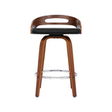 Artiss 4x Bar Stools Swivel Dining Chairs Low Back Counter Seat PU Cushion - Side View