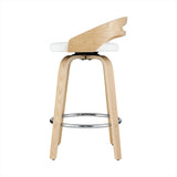 Artiss 2x Bar Stools Swivel Dining Chairs Low Back Counter Seat PU Cushion - Side View