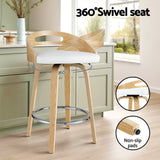 Artiss 2x Bar Stools Swivel Dining Chairs Low Back Counter Seat PU Cushion - Top-Down View
