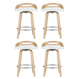 Artiss 4x Bar Stools Swivel Dining Chairs Low Back Counter Seat PU Cushion