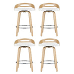 Artiss 4x Bar Stools Swivel Dining Chairs Low Back Counter Seat PU Cushion, image 3